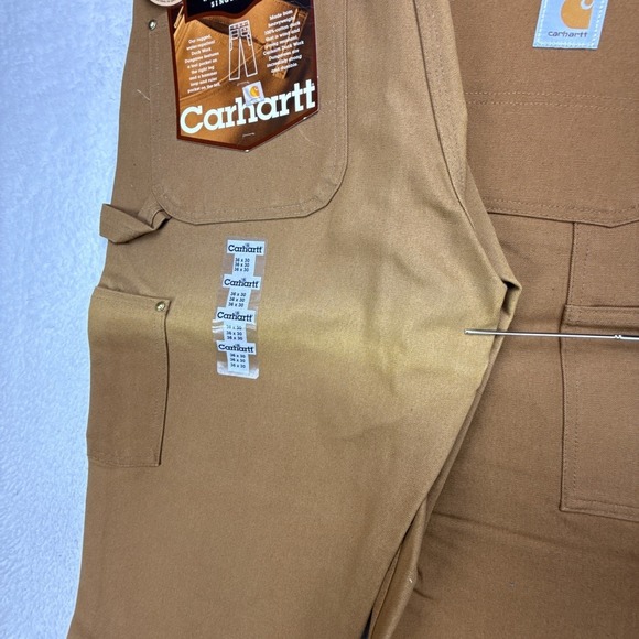 Carhartt B02 BRN Traditional Duck Work Dungaree Single Knee Pants 36x30 NWT NOS
